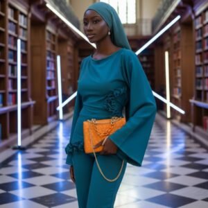 Ensemble vert élégant de Malika